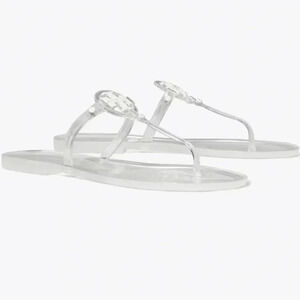 Tory Burch Mini Miller Jelly Thong Sandal Gray Women Size 9 like new.